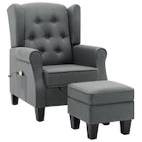 thumbnail of vidaXL Massagesessel mit Hocker Hellgrau Stoff