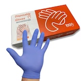 thumbnail of Guantes de Nitrilo Desechables Talla M - Caja Dispensadora Pack 100 unidades, Color Azul