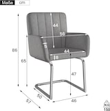 thumbnail of Merax 6er Set Esszimmerstühle, Polsterstühle, mit vertikalen Streifen, Gepolsterter Sessel mit zickzackförmige Metallbeine, PU, grau