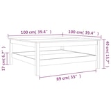thumbnail of Mesa de centro madera maciza de pino marrón cera 100x100x40 cm