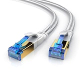 thumbnail of Primewire Flachbandpatchkabel CAT 8 mit Baumwollummantelung - Gigabit Ethernet LAN Kabel - 40 Gbit/s - S/FTP PIMF Schirmung - Netzwerkkabel - 15m