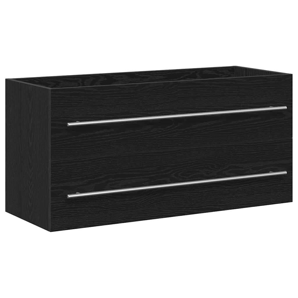 vidaXL Waschbeckenunterschrank Schwarz Eichen-Optik 100x38,5x48 cm