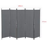 thumbnail of Helloshop26 - Paravent de confidentialité à 5 panneaux 171 x 250 cm gris foncé 03_0008064