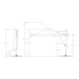 thumbnail of METRO PROFESSIONAL Sombrilla colgante cuadrada, con volante, aluminio/acero, 3 x 3 m, con manivela y función de inclinación, humus/gris