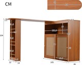 thumbnail of Ausziehbarer Bartisch 193x39x104  Braun mit Stauraum Rattan Türfronten verstellbaren Ablagen Schiebetür und seitlichen Fächern aus MDF