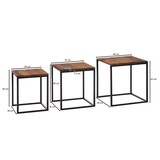 thumbnail of Satztisch 3er Set Sheesham Massivholz / Metall Beistelltisch Eckig Modern, Design Couchtisch 3-teilig, Wohnzimmertisch Platzsparend, Holztisch