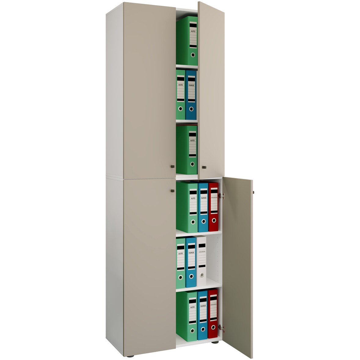 VCM Büroschrank Ulas Weiß / Grau
