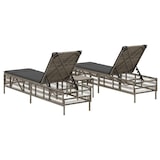 thumbnail of vidaXL Sonnenliegen 2 Stk. mit Tisch Grau Poly Rattan
