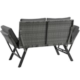 thumbnail of tectake Sofá lounge de ratán SINTRA, reposabrazos ajustables, 2 en 1 - Gris