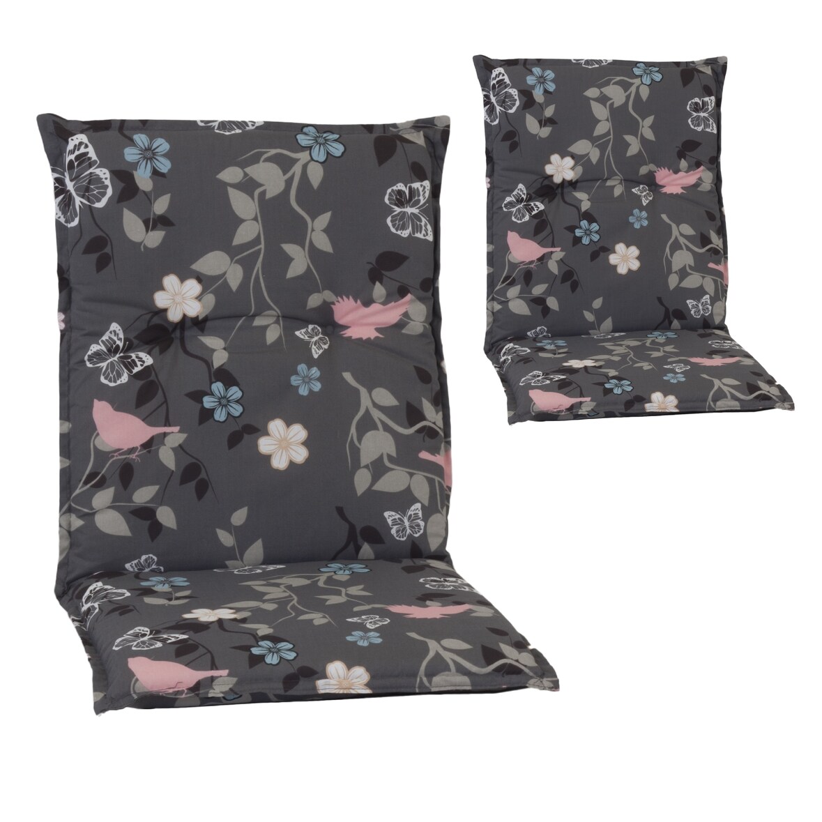 Saumauflage im 2er Set Niedriglehner Bregenz, grau mit Blümchen