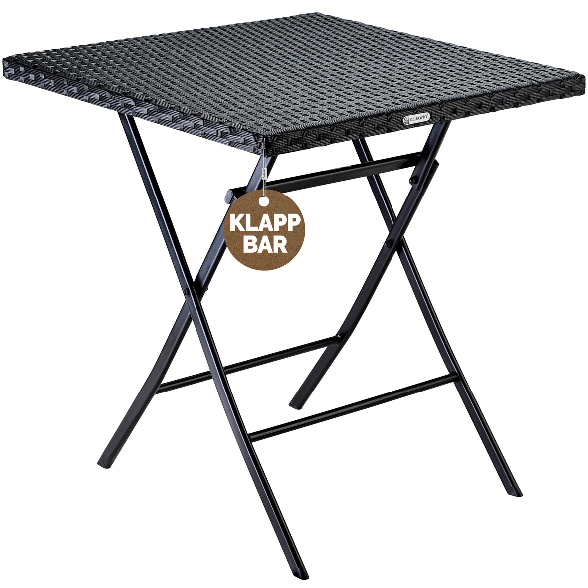 CASARIA® Polyrattan Klapptisch Balkontisch Gartentisch klappbar Schwarz