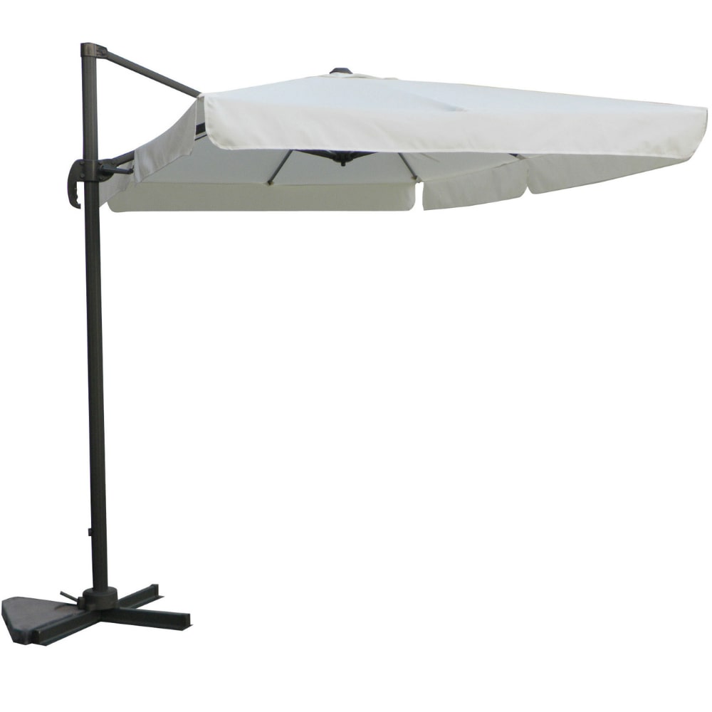 Ombrellone da Giardino Esterno 2x3 Palo Decentrato Girevole in Alluminio e Acciaio, Telo 200x300 in Poliestere 200 g/mq - Bianco