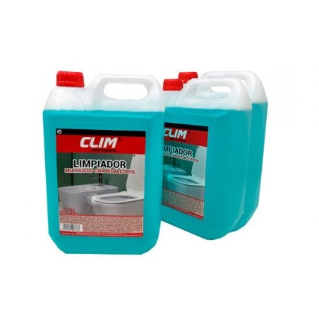 Limpador multiuso com bioálcool. Caixa de 3 garrafas de 5 litros.
