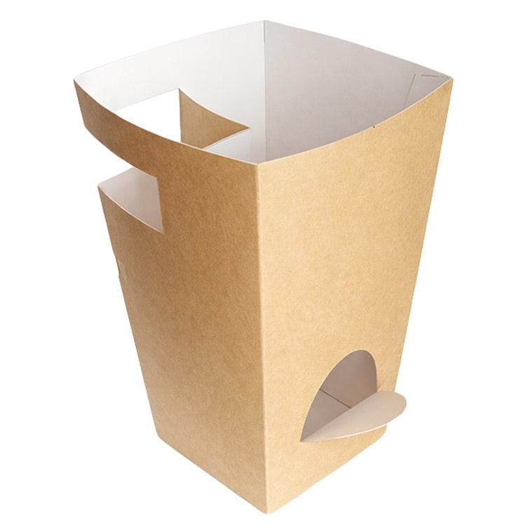 MONOUSO - Caja Cartón Para Churros con Chocolate Kraft 78x78x179mm (25 Uds)