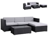 thumbnail of SVITA CALIFORNIA Polyrattan Lounge Rattan Set Sofa Garnitur Gartenmöbel Schwarz