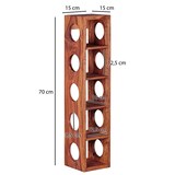 thumbnail of Weinregal MUMBAI Massiv-Holz Sheesham Flaschen-Regal Wandmontage für 5 Flaschen Holzregal modern mit Ablage 70