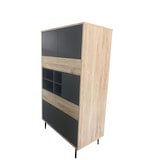 thumbnail of Möbilia Highboard | 5 Türen,4 offene Fächer | MDF mit glatter Nachbildungsfolie | antrhazit-natur  B78xT39xH130cm|25020100