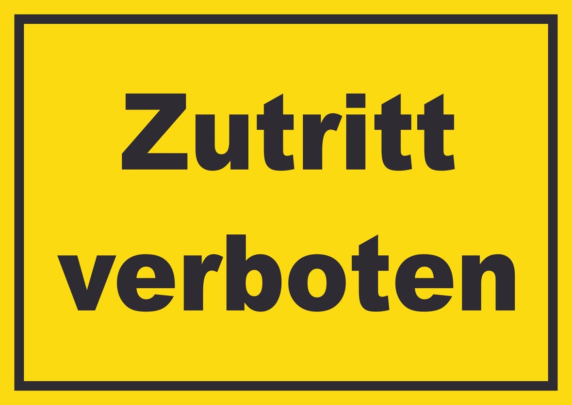 Zutritt verboten Schild gelb-schwarz A1 (594x841mm)