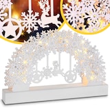 thumbnail of Monzana Schwibbogen Schneeflocken Holz Weiß LED Beleuchtet Weihnachten Deko Weihnachtsbogen Lichterbogen