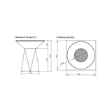 thumbnail of Braciere da giardino, Barbecue con foro per wok, griglia con gambe in acciaio e copertura protettiva - G1 corten