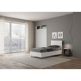 thumbnail of Letto Singolo senza rete 80x190 testata dritta bianco frassino Demas