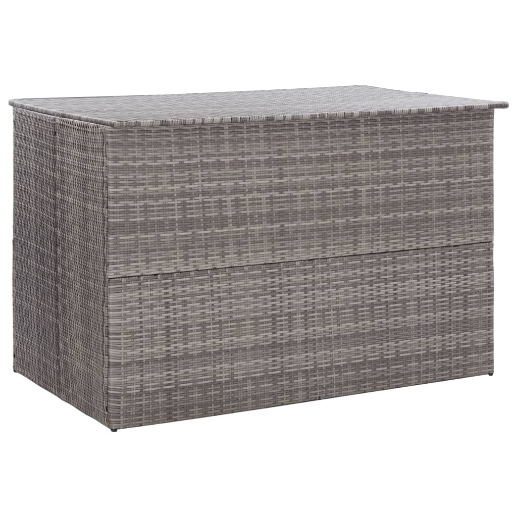 Helloshop26 - Caja de almacenamiento de jardín gris 150 x 100 x 100 cm resina tejida 02_0013085
