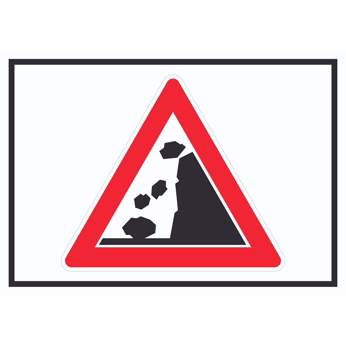 Achtung Steinschlag Symbol Schild A1 (594x841mm)