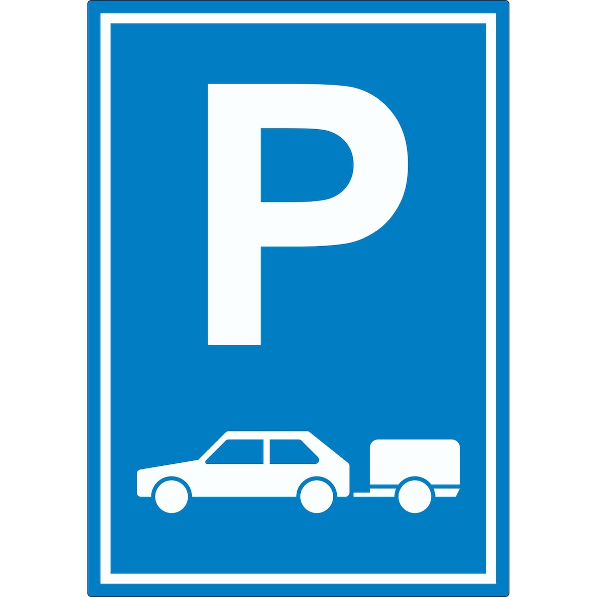 PKW mit Anhänger Parkplatz Aufkleber Gespannparkplatz A3 (297x420mm)