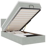thumbnail of vidaXL Ottoman-Bett mit Matratze & LEDs Hellgrau 90x190 cm Samt