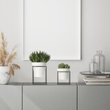 thumbnail of Blumentopf / Pflanztopf, mit Metallständer, 2er-Set, weiß / schwarz, Metall / Polypropylen