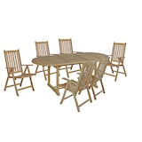thumbnail of Garten-Sitzgruppe MANUEL 7-tlg. - Teak, Teakbraun | Gartenmöbel-Set Gartengarnitur Garten-Essgruppe mit Stühlen A und Esstisch