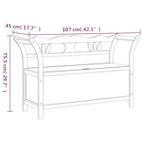 thumbnail of vidaXL Sitzbank Schwarz 107x45x75,5 cm Massivholz Tanne