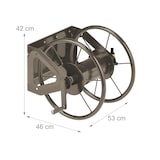 thumbnail of Relaxdays Schlauchtrommel, Stahl, 60 m Schlauch, Klickkupplungen, Wandschlauchhalter, Bodenmontage, 42x53x46 cm, braun