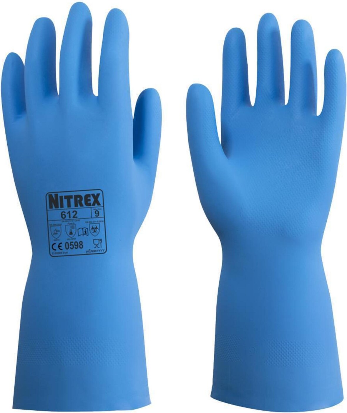 10 Paar Nitrex 612 | Mehrweghandschuhe | blau | Gr. XS | Nitrilhandschuhe