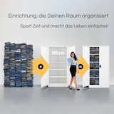 thumbnail of Aktenschrank abschließbar KADO - 5 Ebenen, Flügeltüren | Metallschrank Werkstatt Büroschrank aus Stahl Werkzeugschrank, 195x90x40cm Weiß