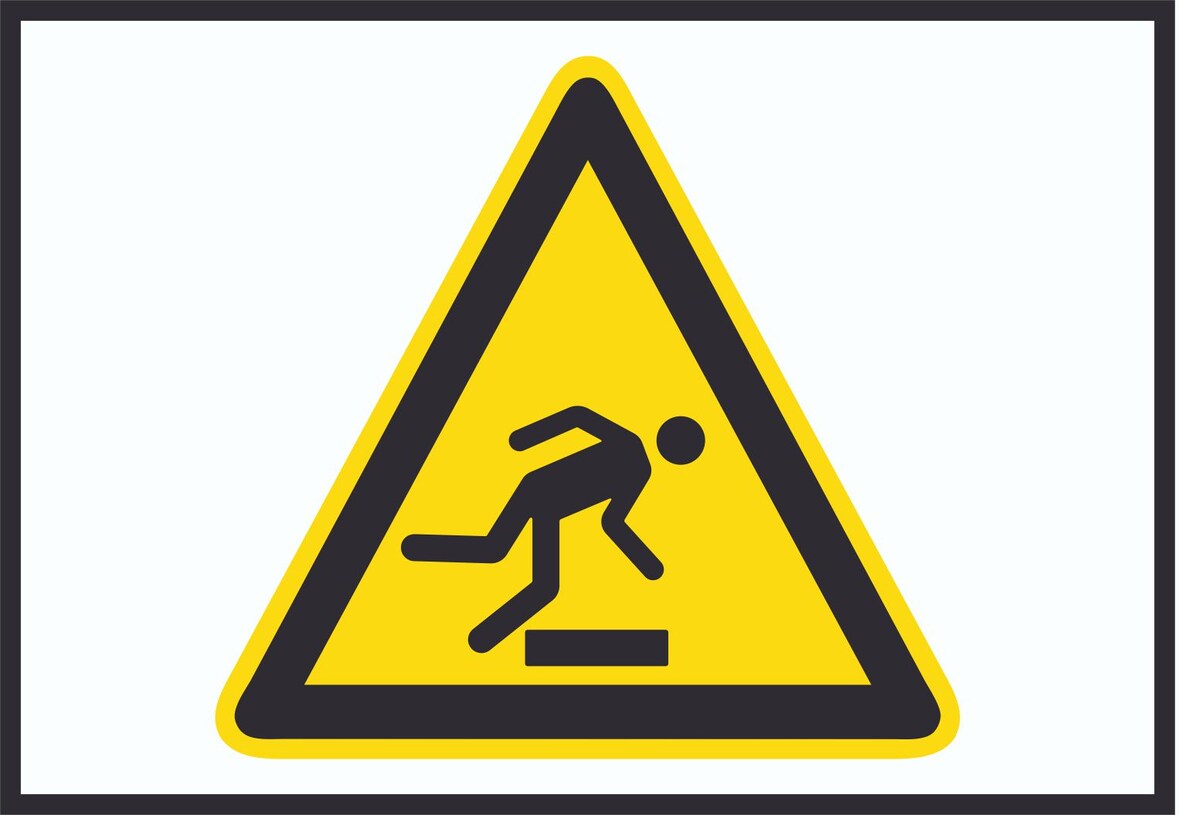 Achtung Hindernisse am Boden Symbol A5 (148x210mm) Schild