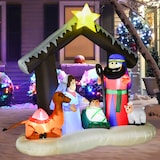 thumbnail of HOMCOM Decoração Inflável de Natal 183cm com Luzes LED Inclui Inflador Nascimento de Jesús para Festas Jardim Exterior 201x100x186cm Multicor