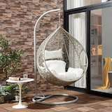 thumbnail of Rijoka Hangstoel Eggy Twisted Schommelstoel – Grijs Rattan - Grijs Kussen - Large - Voor personen 1.90m Max.