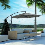 thumbnail of Sombrilla de Jardín Ø300x250 cm Parasol Excéntrico Inclinable con Manivela Base Cruzada y Soporte de Acero Protección Solar para Terraza Exterior