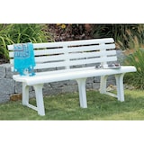 thumbnail of Dmora Gartenbank Pomezia, Monoblock-Gartenbank, Außenbank, 100 % Made in Italy, 145x49h74 cm, Weiß