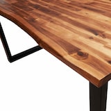 thumbnail of Mesa de comedor con borde vivo madera maciza acacia 160x80x75cm