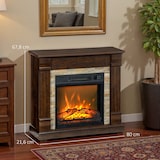 thumbnail of HOMCOM chimenea eléctrica 1800w calentador de chimenea con efecto de llama mando a distancia temporizador protección sobrecalentamiento 80x21,6x67,8cm