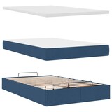 thumbnail of vidaXL Ottoman-Bett mit Matratze & LEDs Blau 120x200 cm Stoff