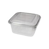 thumbnail of MONOUSO - Transparente Dose mit Klappdeckel Viereckig PET 1000ml (100 Stück)