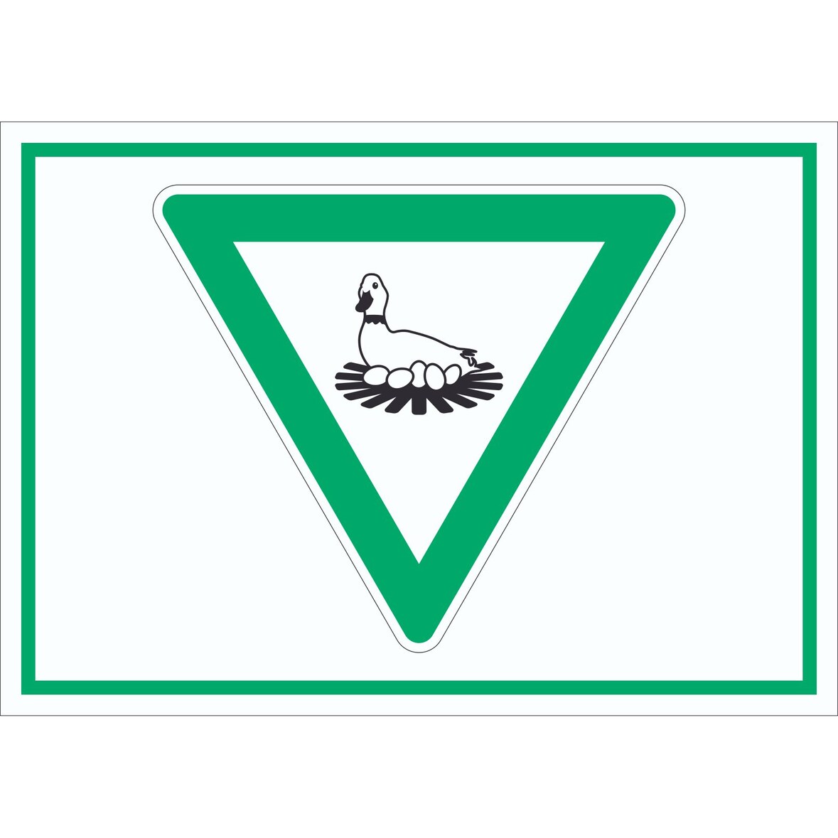 Brutgebiet für Zugvögel Symbol Schild A5 Rückseite selbstklebend