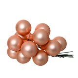 thumbnail of 144 Glaskugeln am Draht 2,5cm Weihnachtskugeln Spiegelbeeren matt - kleine Dekokugeln Christbaumschmuck Weihnachtsdeko Pfirsich Perle