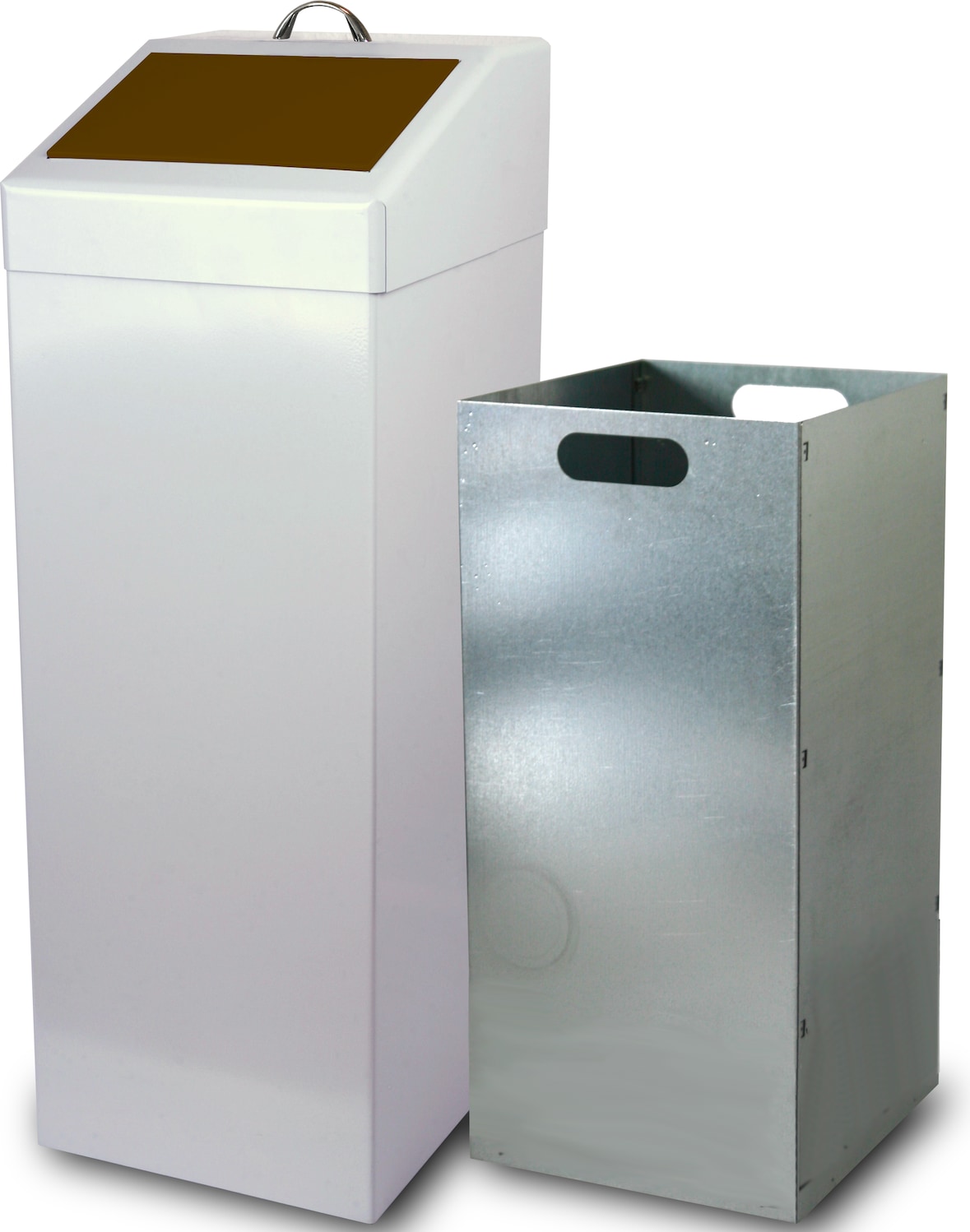 Wertstoffsammler 87 ltr., HxBxT: 90x34x38cm, braun, inkl. Innenbehälter 87 ltr. (Abfalleimer, Abfallbehälter, Mülleimer)