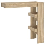 thumbnail of Décoshop26 - Tavolo da bar/tavolino laterale da parete con ripiani 102 x 45 x 103,5 cm legno ingegnerizzato color rovere DEC036231