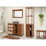 thumbnail of Teak-Regal HWC-M84, Badschrank Badregal Badezimmer, hochwertiges B-Grade-Teak (Kernholz, 20-30 Jahre), 180x40cm