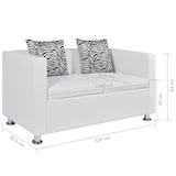 thumbnail of vidaXL 2-Sitzer-Sofa Kunstleder Weiß